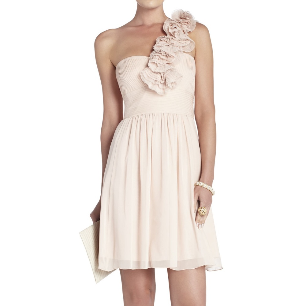Thalia One Shoulder Dress Bare Pink